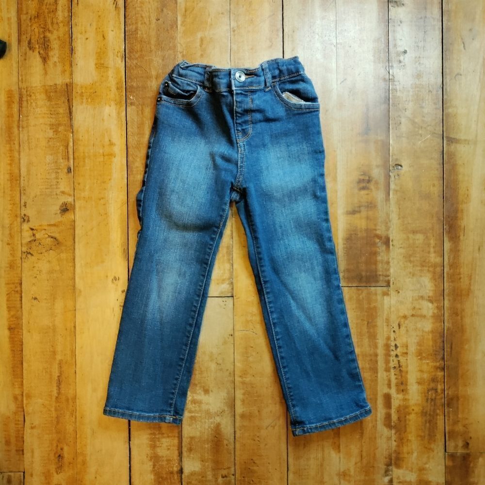 Children's Place 4T straight leg jeans adjustable waist stretch snap close